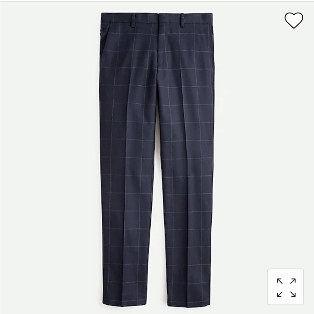 J. Crew Ludlow Slim Fit Blue Windowpane Pants- 34x34